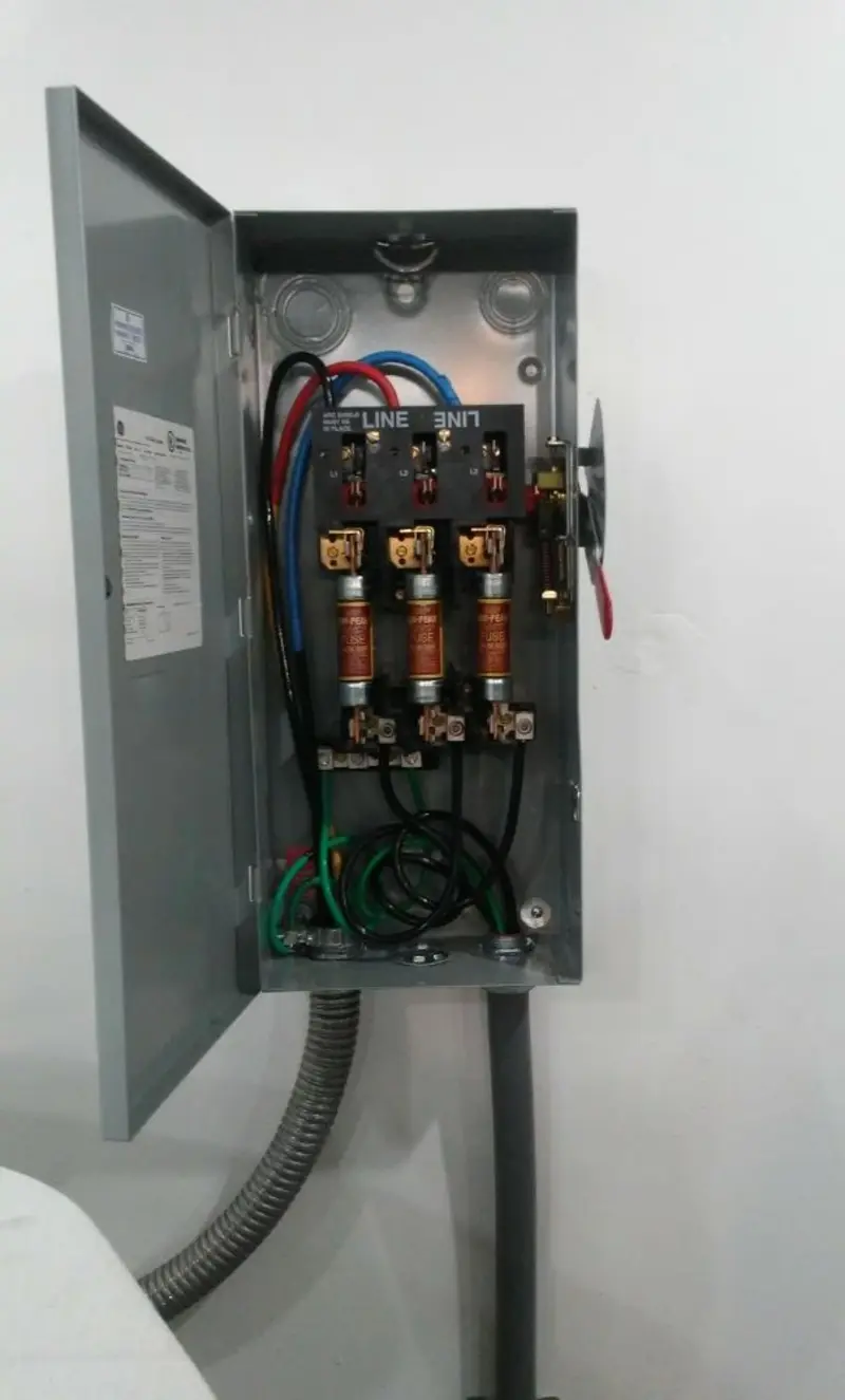 Three-phase disconnect switch installed for Smoke Detector Installation in Miami Shores